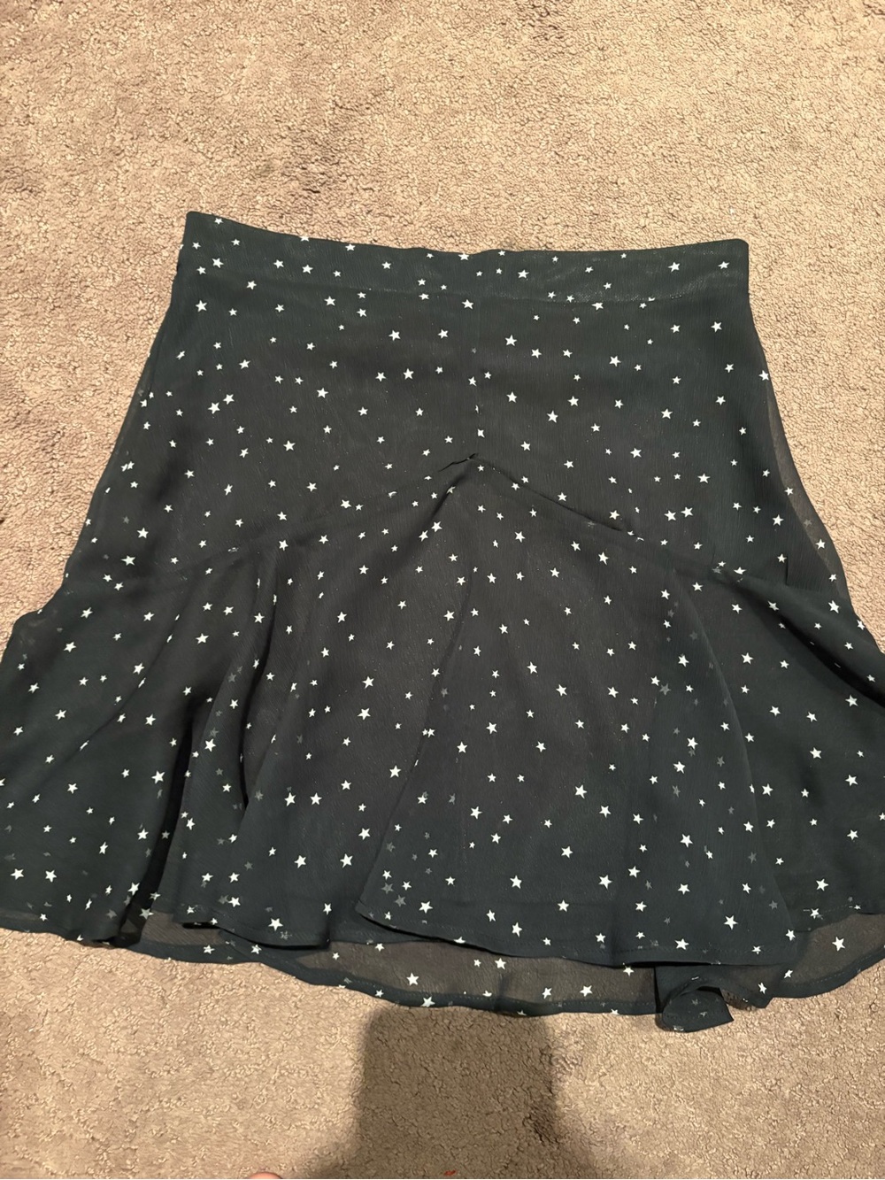 Le Lis Black Skater Skirt with White Star Print